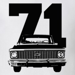 1971 C10 K10 Pickup Grill View With Year White T Shirt