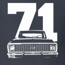 1971 C10 K10 Pickup Grill View With Year Charcoal T Shirt