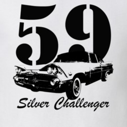 1959 Silver Challenger Side View With Year And Model Name White T Shir