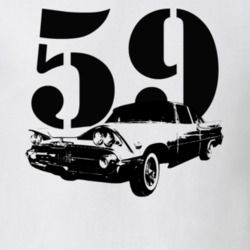 1959 Silver Challenger Side View With Year White T Shirt