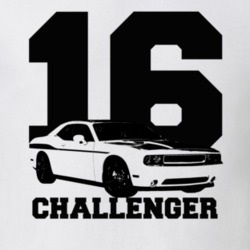 2016 Challenger Side View With Year And Model Name White T Shirt