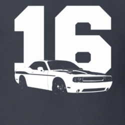 2016 Challenger Side View With Year Charcoal T Shirt
