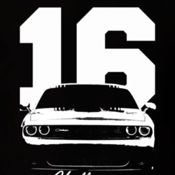 2016 Challenger Grill View With Year And Model Name Black T Shirt
