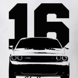 2016 Challenger Grill View With Year And Model Name White T Shirt