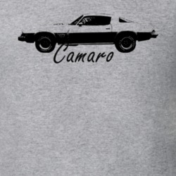 1975 Camaro Side View With Model Name Heather Grey T Shirt