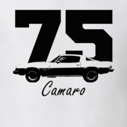 1975 Camaro Side View With Year And Model Name White T Shirt