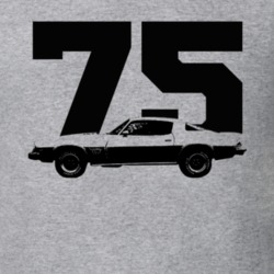 1975 Camaro Side View With Year Heather Grey T Shirt