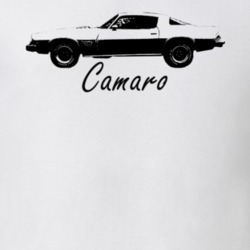 1976 Camaro Side View With Model Name White T Shirt