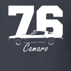 1976 Camaro Side View With Year And Model Name Charcoal T Shirt