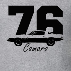 1976 Camaro Side View With Year And Model Name Heather Grey T Shirt