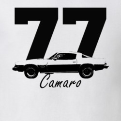 1977 Camaro Side View With Year And Model Name White T Shirt