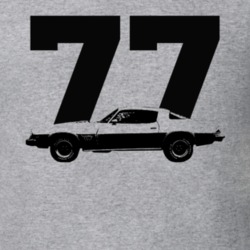 1977 Camaro Side View With Year Heather Grey T Shirt