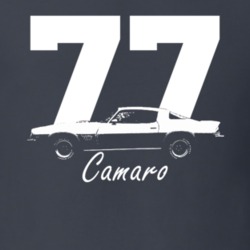 1977 Camaro Side View With Year And Model Name Charcoal T Shirt