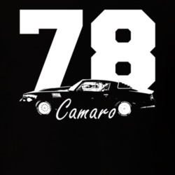 1978 Camaro Side View With Year And Model Name Black T Shirt