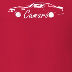 1978 Camaro Side View With Model Name Red T Shirt