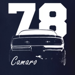 1978 Camaro Rear View With Year And Model Name Navy T Shirt