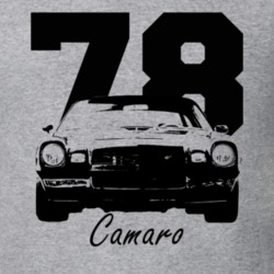 1978 Camaro Grill Viewe With Year And Model Name Heather Grey T Shirt