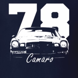 1978 Camaro Grill View With Year And Model Name Navy T Shirt