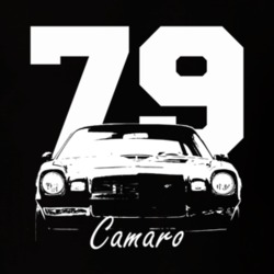 1979 Camaro Grill View With Year And Model Name Black T Shirt