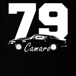 1979 Camaro Side View With Year And Model Name Black T Shirt