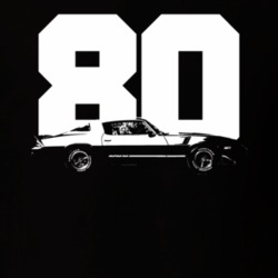 1980 Camaro Side View With Year Black T Shirt