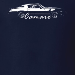 1980 Camaro Side View With Model Name Navy T Shirt