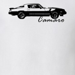 1980 Camaro Side View With Model Name White T Shirt