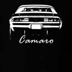 1980 Camaro Rear View With Model Name Black T Shirt