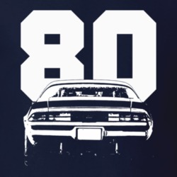 1980 Camaro Rear View With Year Navy Blue T Shirt