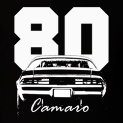 1980 Camaro Rear View With Year And Model Name Black T Shirt