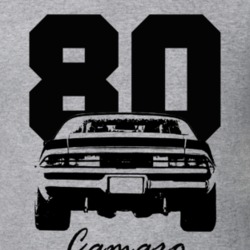 1980 Camaro Rear View With Year And Model Name Heather Grey T Shirt