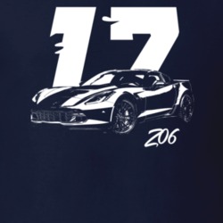 2017 Corvette Z06 Side View With Year And Z06 Dark Color T Shirt