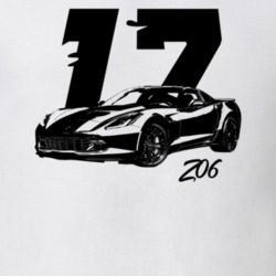 2017 Corvette Z06 Side View With Year And Z06 Light Color T Shirt