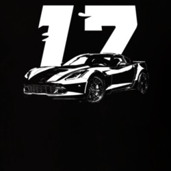 2017 Corvette Z06 Side View With Year Dark Color T Shirt