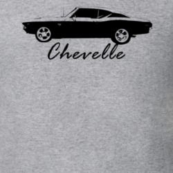 1974 Chevelle Side View With Model Name Heather Grey T Shirt