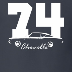 1974 Chevelle Side View With Year And Model Name Charcoal Grey T Shirt