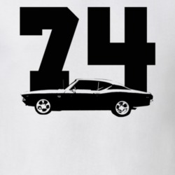 1974 Chevelle Side View With Year White T Shirt