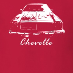 1974 Chevelle Grill View With Model Name Red T Shirt