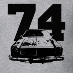 1974 Chevelle Grill View With Year Heather Grey T Shirt