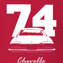1974 Chevelle Rear View With Year And Model Name Red T Shirt