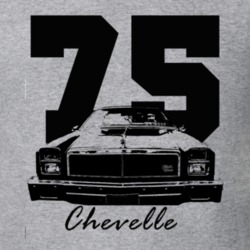 1975 Chevelle Grill View With Year And Model Heather Grey T Shirt