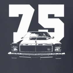 1975 Chevelle Grill View With Year Charcoal Grey T Shirt