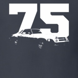 1975 Chevelle Side View With Year Charcoal Grey T Shirt