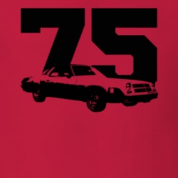 1975 Chevelle Side View With Year Red T Shirt