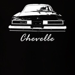 1975 Chevelle Rear View With Model Name Black T Shirt