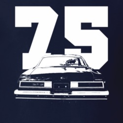 1975 Chevelle Rear View With Year Navy Blue T Shirt