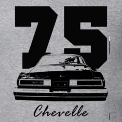 1975 Chevelle Rear View With Year And Model Name Heather Grey T Shirt