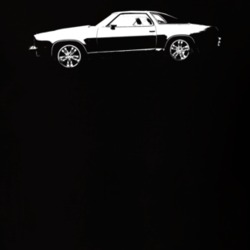 1976 Chevelle Side View Black T Shirt