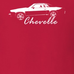 1976 Chevelle Side View With Model Name Red T Shirt