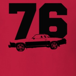 1976 Chevelle Side View With Year Red T Shirt